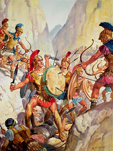 Спартанцы в бою у Фермопил