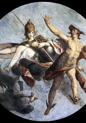 Афина и Гермес фреска