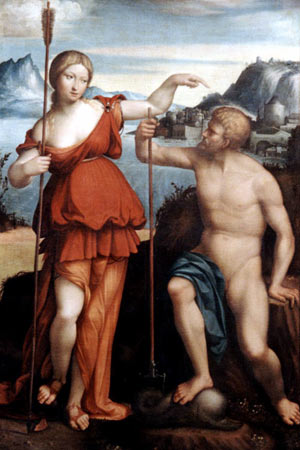Посейдон и богиня Афина