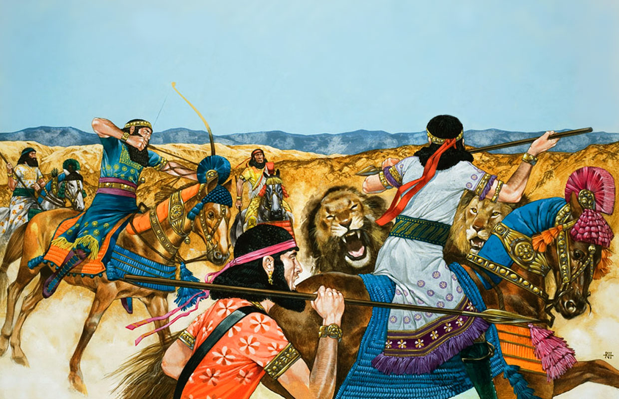 Охота на льва в Месопотамии