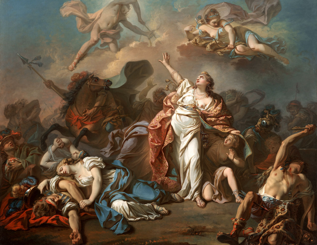 Аполлон и Диана убивают детей Ниобы и Амфиона